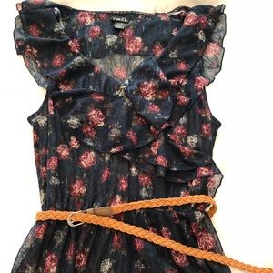 Floral Blouse with Belt